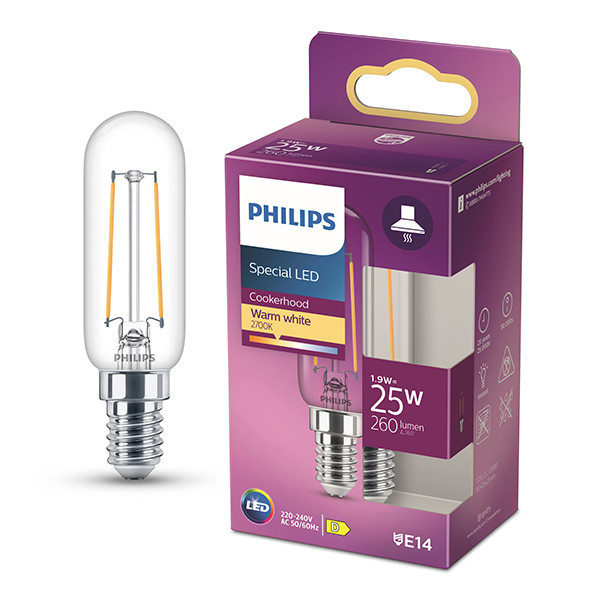 Philips LED lamp E14 | Buis T25 | Filament | Helder | 2700K | 1.9W (25W) LPH04157 - 1