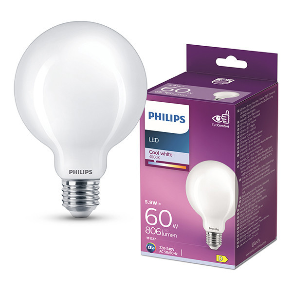 Philips LED lamp E27 | Globe G95 | Mat | 4000K | 7W (60W) LPH02519 - 1