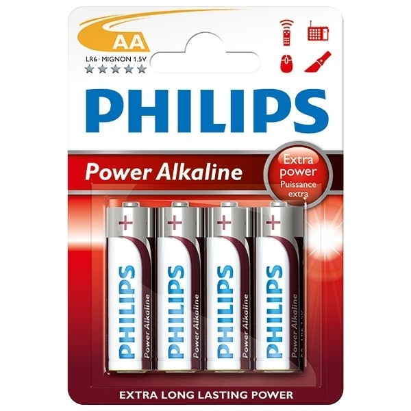 Philips Power Alkaline LR6 Mignon AA batterij 4 stuks LR6P4B/10 098300 - 1