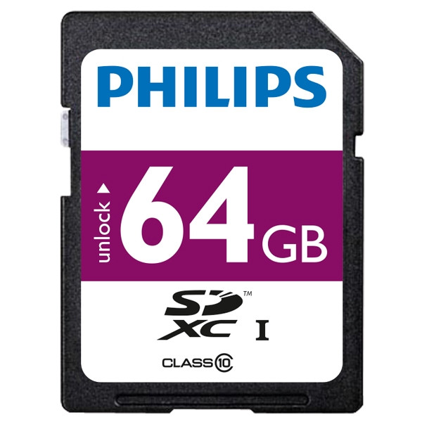 Philips SDXC geheugenkaart class 10 - 64GB FM64SD55B FM64SD55B/00 098114 - 1