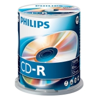 Philips cd-r 80 min. 100 stuks in cakebox CR7D5NB00/00 098004