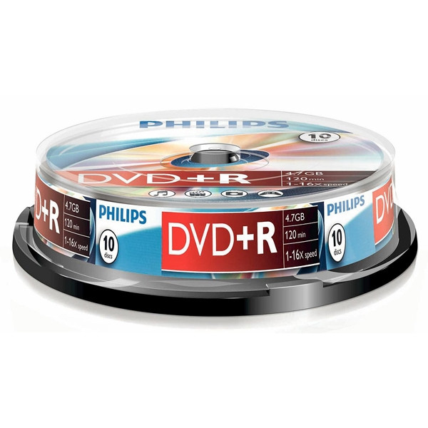 Philips dvd+r 10 stuks in cakebox DR4S6B10F/00 098010 - 1