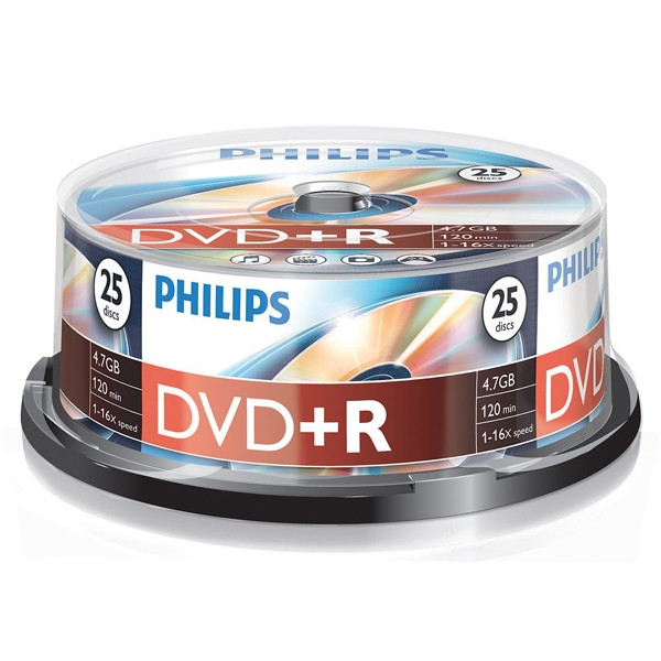 Philips dvd+r 25 stuks in cakebox DR4S6B25F/00 098011 - 1