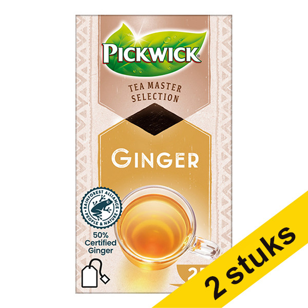 Pickwick Aanbieding: 2x Pickwick Master Selection Ginger thee (4 x 25 stuks)  404308 - 1