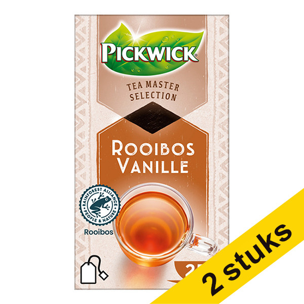 Pickwick Aanbieding: 2x Pickwick Master Selection Rooibos Vanille thee (4 x 25 stuks)  404307 - 1