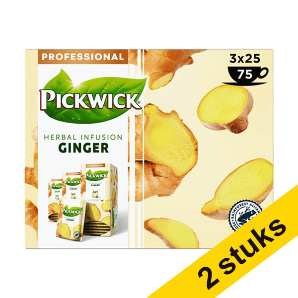 Aanbieding: 2x Pickwick Professional Ginger thee (3 x 25 stuks) 423505 - 1
