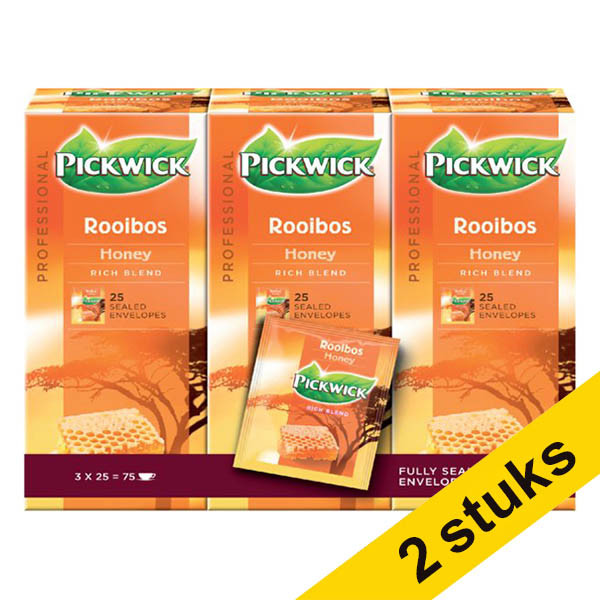 Aanbieding: 2x Pickwick Professional Rooibos Honing thee (3 x 25 stuks) 404318 - 1