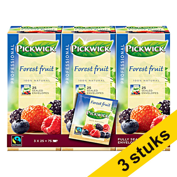 Pickwick Aanbieding: 3x Pickwick Professional Bosvruchten thee (3 x 25 stuks)  404319 - 1