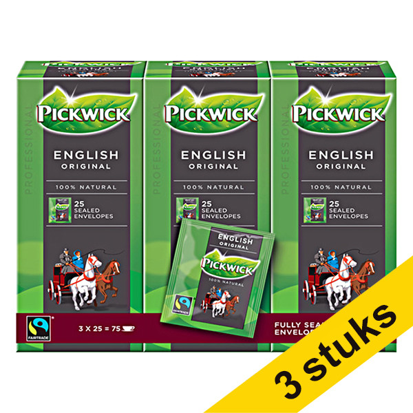 Pickwick Aanbieding: 3x Pickwick Professional English thee (3 x 25 stuks)  404316 - 1