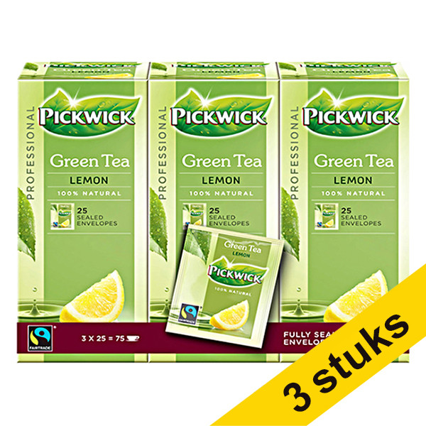 Pickwick Aanbieding: 3x Pickwick Professional Green Tea Lemon (3 x 25 stuks)  404330 - 1