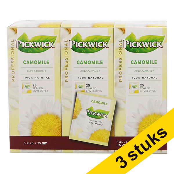 Pickwick Aanbieding: 3x Pickwick Professional Kamille thee (3 x 25 stuks)  404315 - 1
