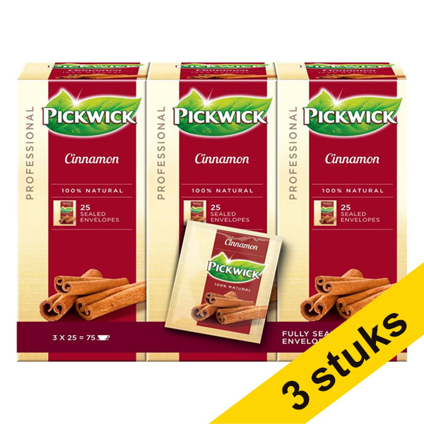 Pickwick Aanbieding: 3x Pickwick Professional Kaneel thee (3 x 25 stuks)  404324 - 1