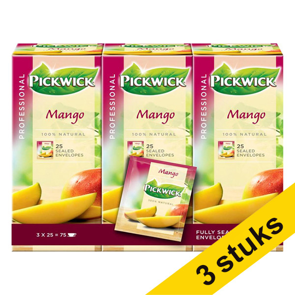 Pickwick Aanbieding: 3x Pickwick Professional Mango thee (3 x 25 stuks)  404327 - 1