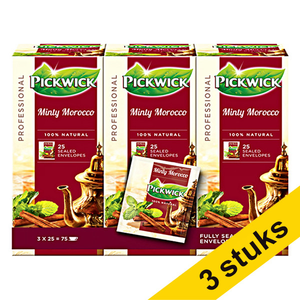 Pickwick Aanbieding: 3x Pickwick Professional Minty Morocco thee (3 x 25 stuks)  404321 - 1