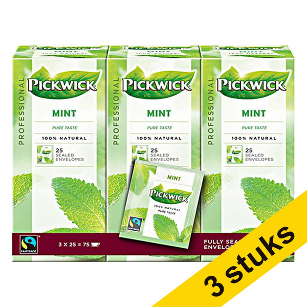 Pickwick Aanbieding: 3x Pickwick Professional Munt thee (3 x 25 stuks)  404322 - 1