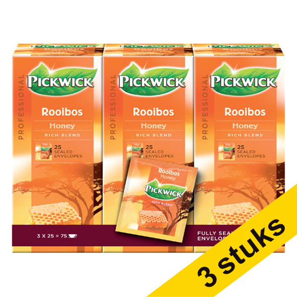 Pickwick Aanbieding: 3x Pickwick Professional Rooibos Honing thee (3 x 25 stuks)  404318 - 1