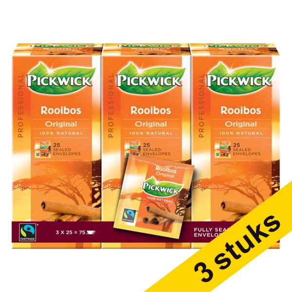 Pickwick Aanbieding: 3x Pickwick Professional Rooibos Original thee (3 x 25 stuks)  404317 - 1