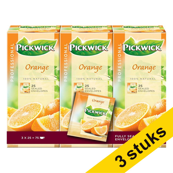 Pickwick Aanbieding: 3x Pickwick Professional Sinaasappel thee (3 x 25 stuks)  404328 - 1