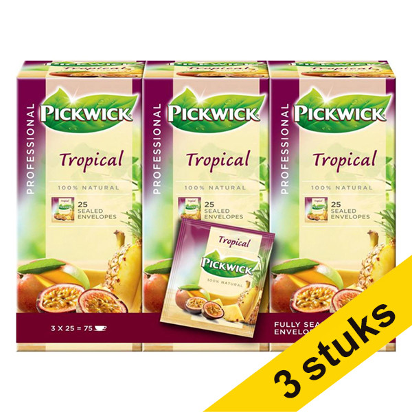 Pickwick Aanbieding: 3x Pickwick Professional Tropische Vruchten thee (3 x 25 stuks)  404313 - 1