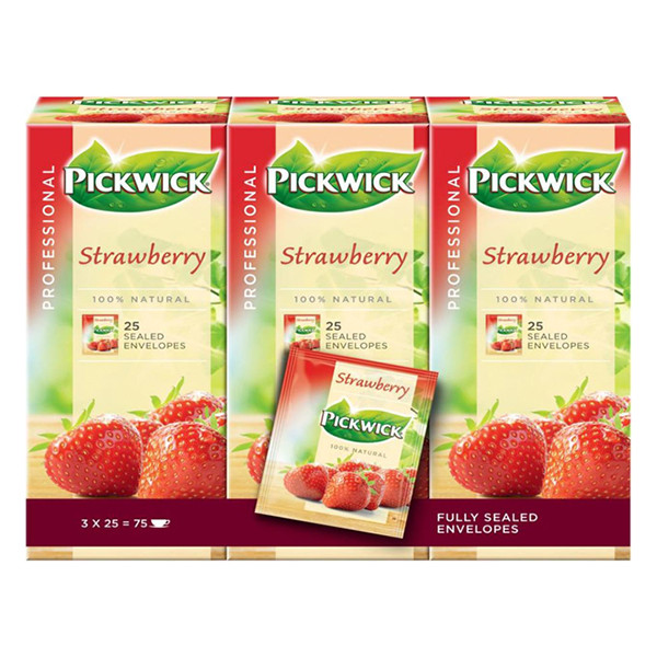Pickwick Professional Aardbei thee (3 x 25 stuks)  421019 - 