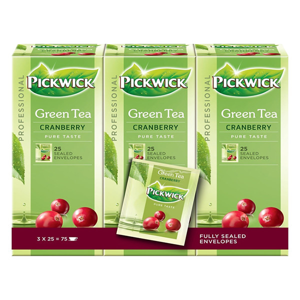Pickwick Professional Green Tea Cranberry (3 x 25 stuks)  421010 - 1
