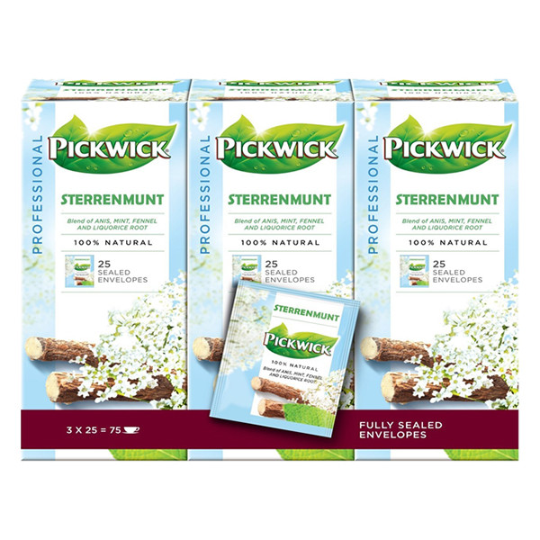 Pickwick Professional Sterrenmunt thee (3 x 25 stuks)  421014 - 1