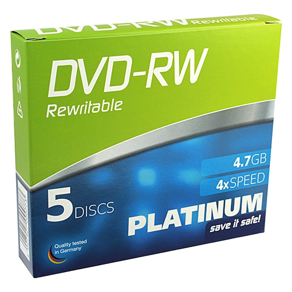 Platinum Dvd Rw Rewritable 5 Stuks In Jewel Case Platinum 123inkt Nl