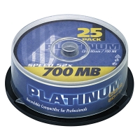 Platinum cd-r 80 min. 25 stuks in cakebox 102565 090301