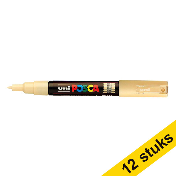 Aanbieding: 12x POSCA PC-1MC acrylmarker beige (0,7 - 1 mm conisch) 424286 - 1