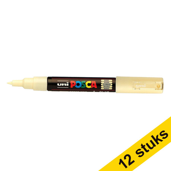 Aanbieding: 12x POSCA PC-1MC acrylmarker ivoor (0,7 - 1 mm conisch) 424292 - 1
