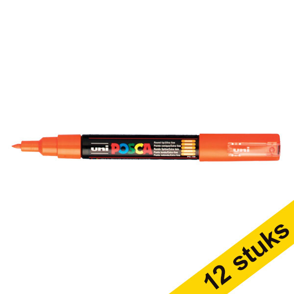 Aanbieding: 12x POSCA PC-1MC acrylmarker oranje (0,7 - 1 mm conisch) 424300 - 1