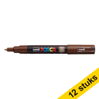 Aanbieding: 12x POSCA PC-1MC verfmarker bruin (0,7 - 1 mm conisch)