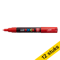 Aanbieding: 12x POSCA PC-1MC verfmarker rood (0,7 - 1 mm conisch)