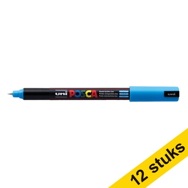 Aanbieding: 12x POSCA PC-1MR acrylmarker lichtblauw (0,7 mm rond) 424264 - 1