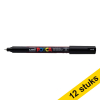 Aanbieding: 12x POSCA PC-1MR acrylmarker zwart (0,7 mm rond) 424271 - 1