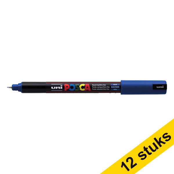 Aanbieding: 12x POSCA PC-1MR verfmarker donkerblauw (0,7 mm rond) 424265 - 1