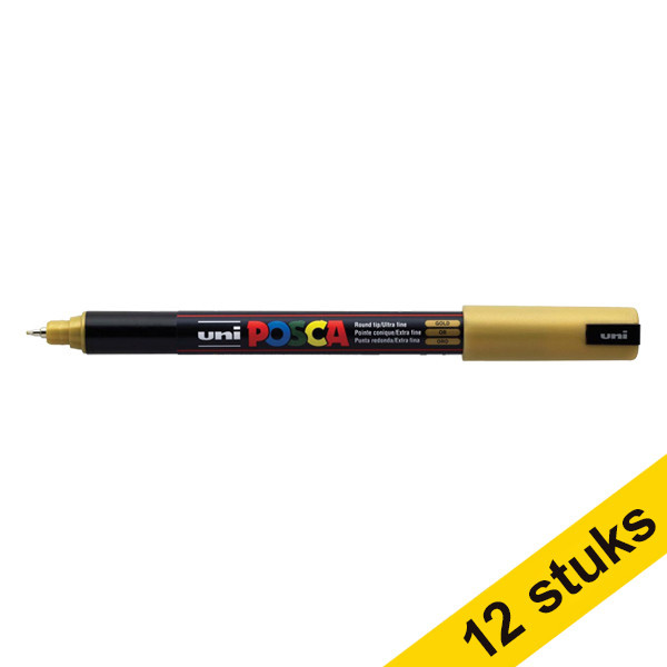 Aanbieding: 12x POSCA PC-1MR verfmarker goud (0,7 mm rond) 424273 - 1