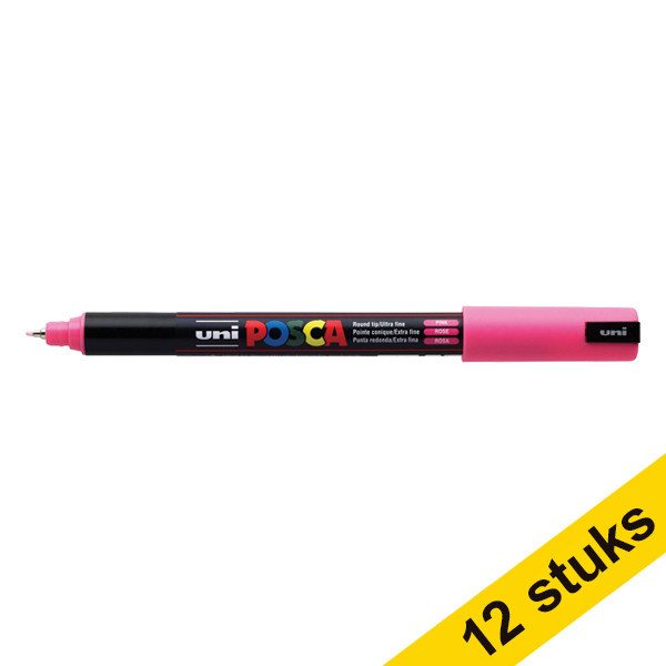 Aanbieding: 12x POSCA PC-1MR verfmarker roze (0,7 mm rond) 424275 - 1