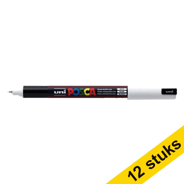 Aanbieding: 12x POSCA PC-1MR verfmarker wit (0,7 mm rond) 424266 - 1