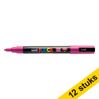 Aanbieding: 12x POSCA PC-3M acrylmarker fuchsia (0,9 - 1,3 mm rond)