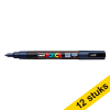 Aanbieding: 12x POSCA PC-3M acrylmarker marineblauw (0,9 - 1,3 mm rond) 424318 - 1