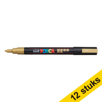 Aanbieding: 12x POSCA PC-3M verfmarker goud (0,9 - 1,3 mm rond)