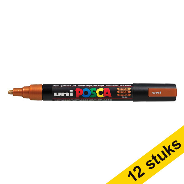 Aanbieding: 12x POSCA PC-5M acrylmarker brons (1,8 - 2,5 mm rond) 424364 - 1