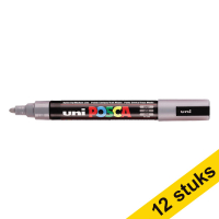 Aanbieding: 12x POSCA PC-5M acrylmarker leisteengrijs (1,8 - 2,5 mm rond) 424367