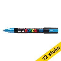 Aanbieding: 12x POSCA PC-5M verfmarker metallic blauw (1,8 - 2,5 mm rond) 424363