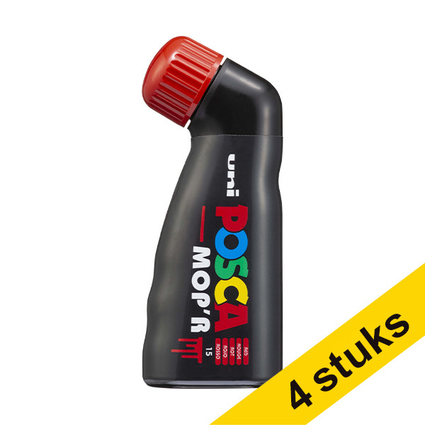Aanbieding: 4x POSCA PCM-22 MOP'R acrylmarker rood (3 - 19 mm rond) 424461 - 1