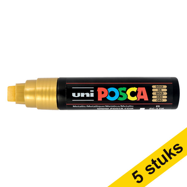 Aanbieding: 5x POSCA PC-17K acrylmarker goud (15 mm recht) 424452 - 1