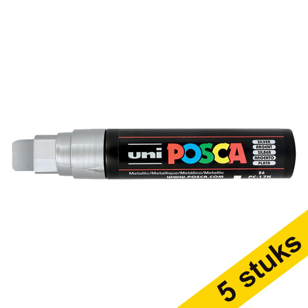Aanbieding: 5x POSCA PC-17K acrylmarker zilver (15 mm recht) 424446 - 1