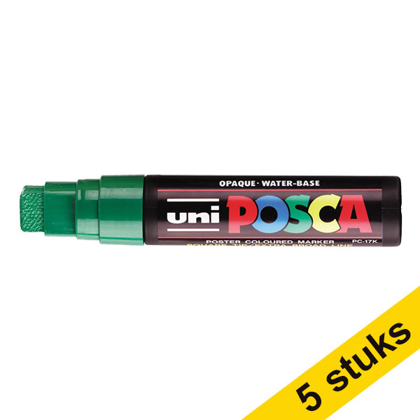 Aanbieding: 5x POSCA PC-17K verfmarker donkergroen (15 mm recht) 424455 - 1