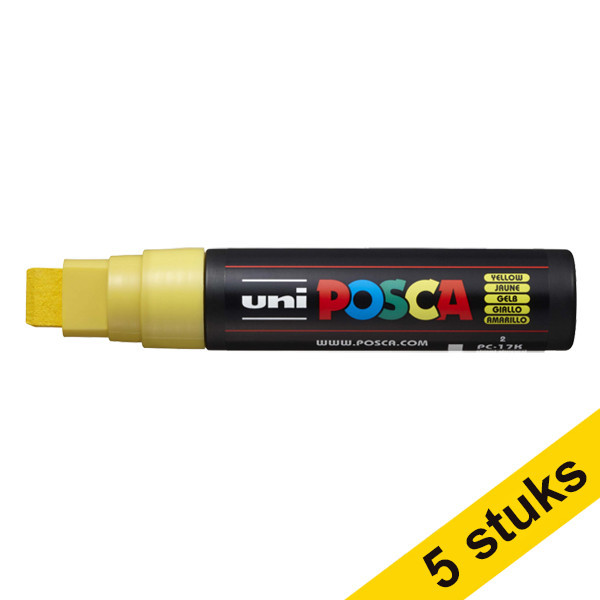 Aanbieding: 5x POSCA PC-17K verfmarker geel (15 mm  recht) 424450 - 1